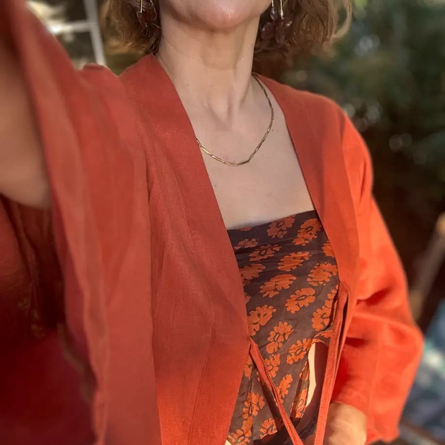 Keten kimono ceket