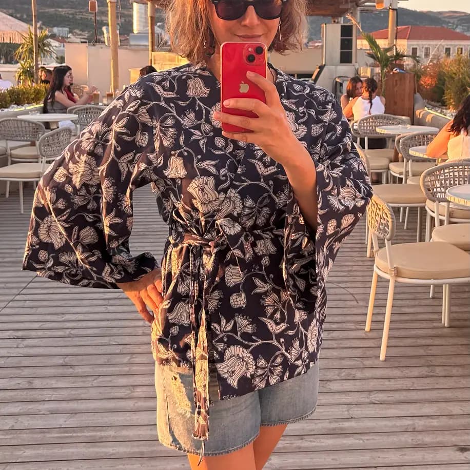 Keten kimono ceket